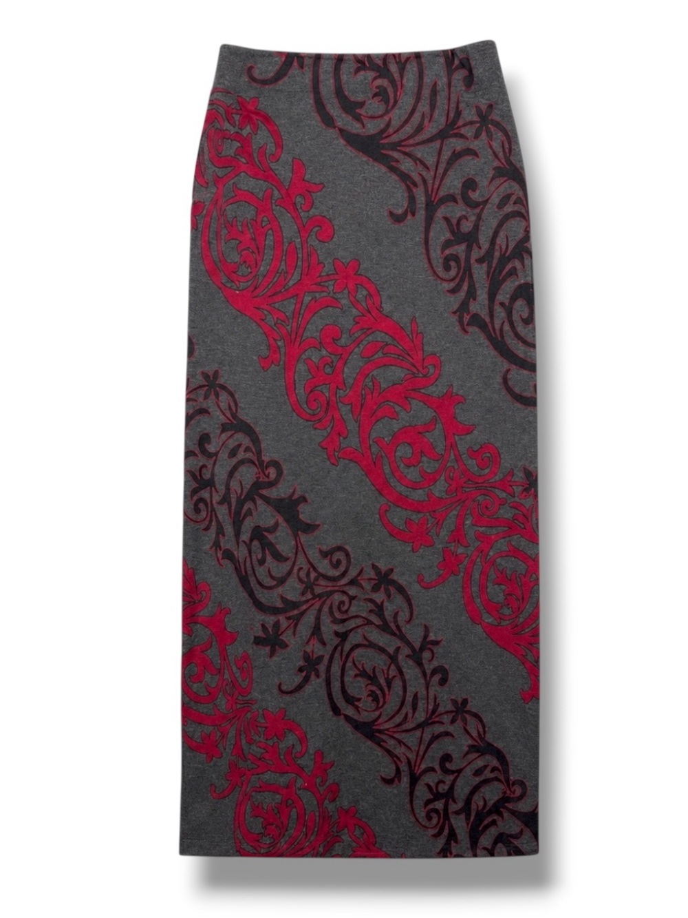 Y2K ECI New York Burgundy Paisley Maxi Skirt Small Boho Pull-On‎ - Picture 2 of 8